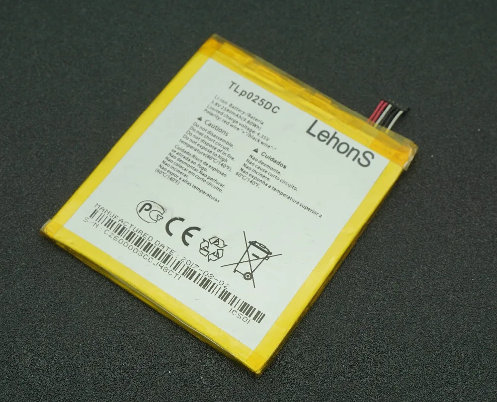 LehonS 5 шт./лот 2500 мАч 9.55Wh Аккумуляторы для Alcatel One Touch Pixi 4 6 0 OT 8050 8050D 9001A 9001X 9001D