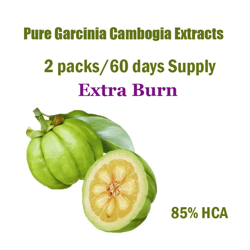 2 Packs   Pure Garcinia cambogia extract weight loss effective Burn Fat 85% HCA Diet supplement 60 days supply for women men