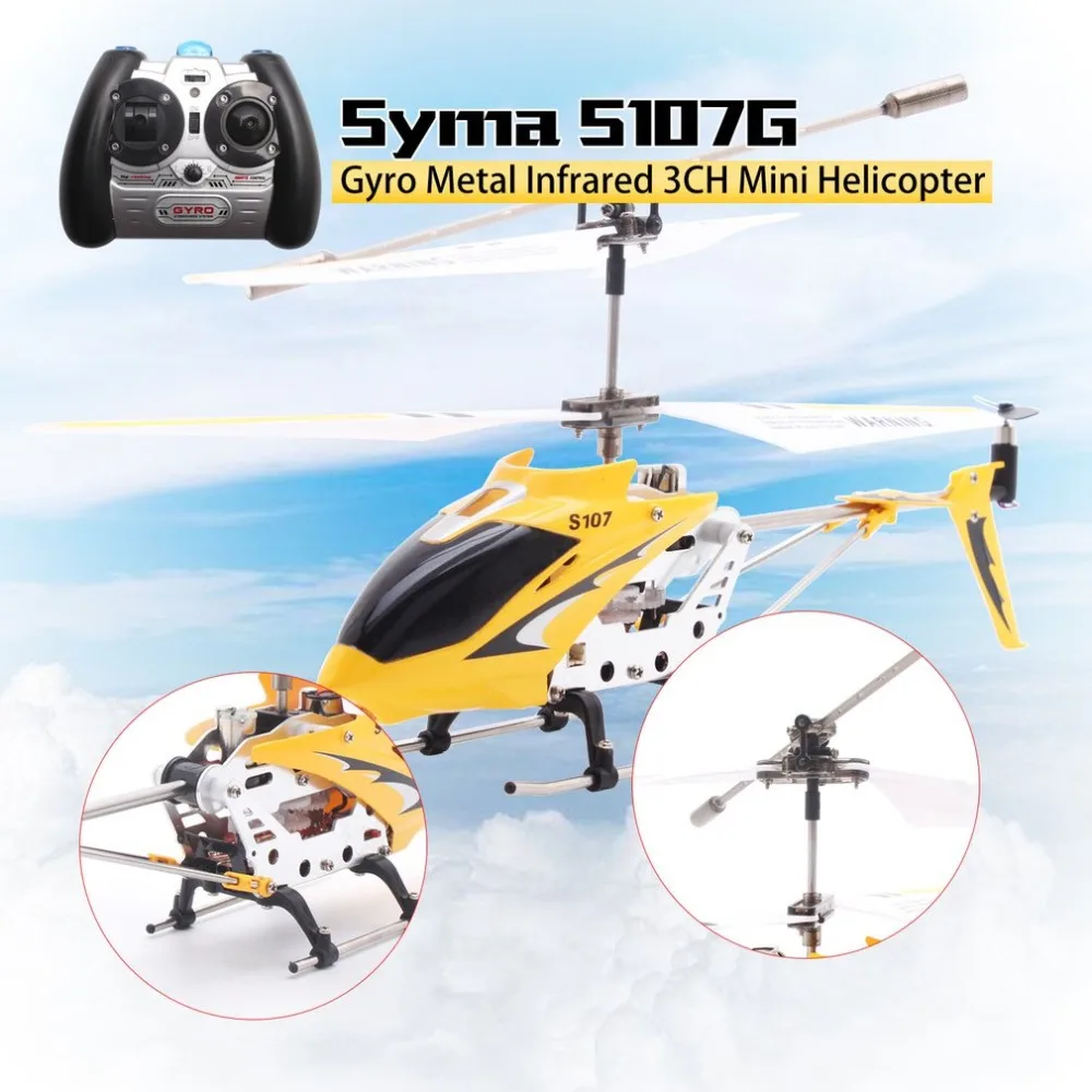 Радиоуправляемый Syma S107G гироскоп металлический инфракрасный радиоприемник 3CH Мини вертолет Радиоуправляемый Летающий Дрон с дистанционным управлением для игрушек подарок RTF
