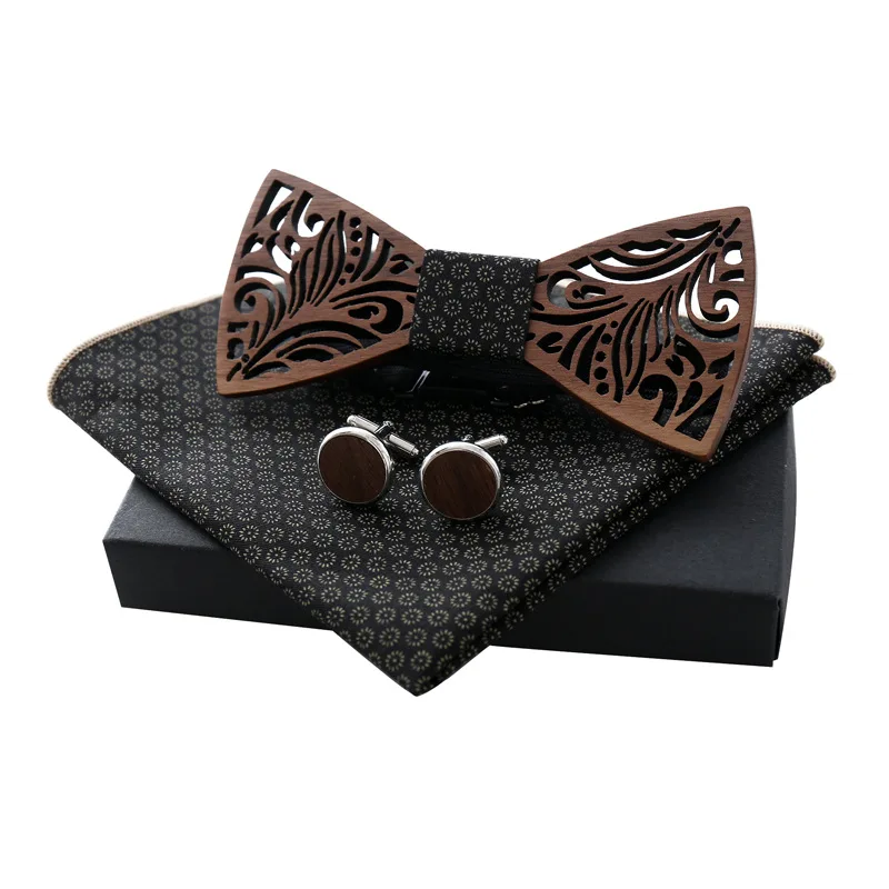 ShenRun Новое поступление из полой древесины галстуки для мужчин свадебные костюмы деревянная бабочка-бабочка форма Bowknots Gravatas узкий галстук - Цвет: Z305--5