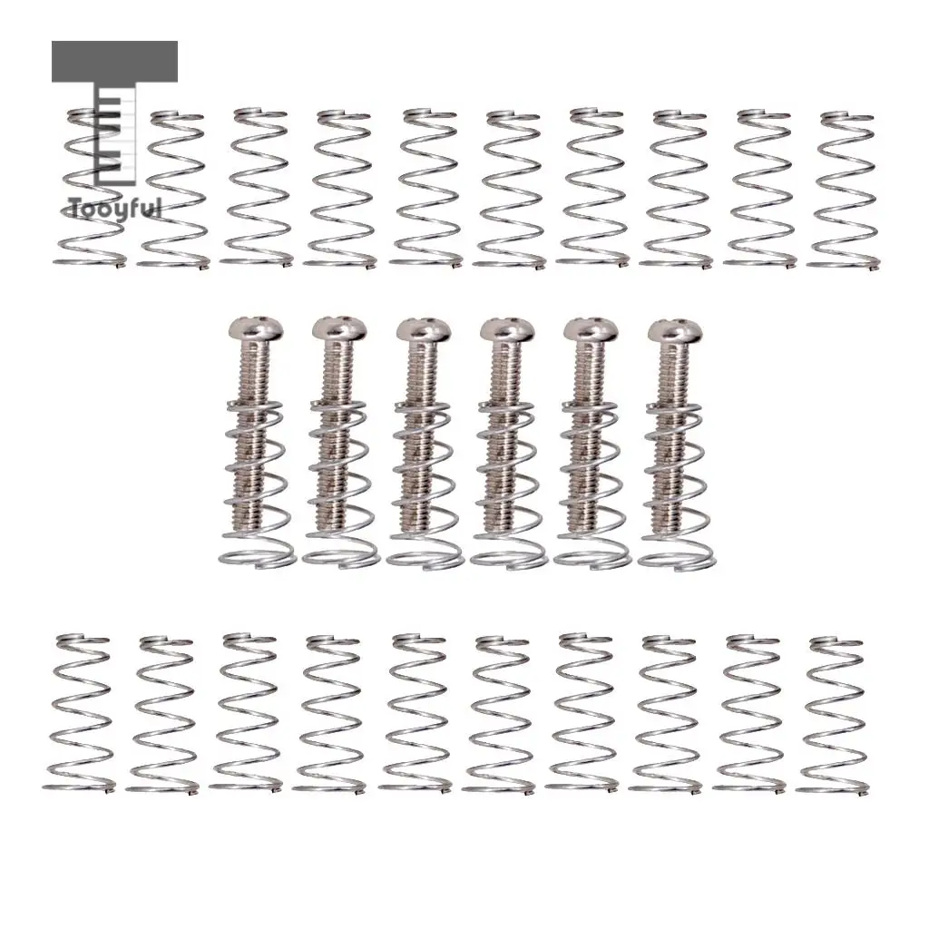  Iron Guitar Bridge Tailpiece With Mounting Screws Guitar Pickup Mounting Springs for Electric Guitar Bass Parts Silver
