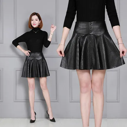 Pleated leather skirt Clearance