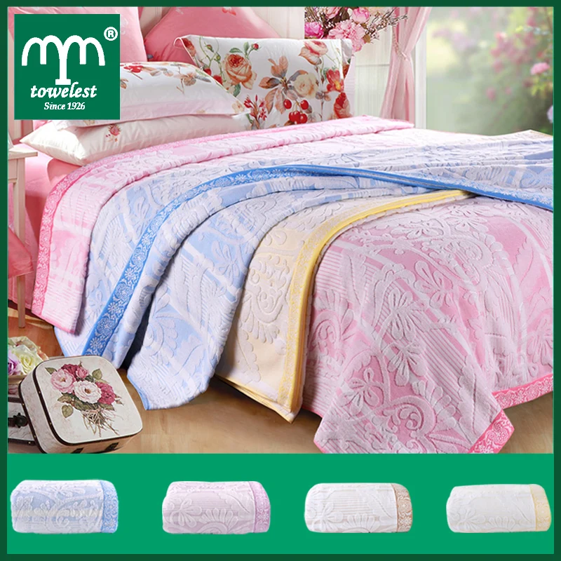 New 2016 Throw Blanket - 1piece 180*220cm 100% Cotton Blanket  Adult Super Soft  Floral Blankets Beroyal Brand Blanket