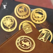 20 шт./упак. мультфильм Животные в форме золотая металлическая Закладка Бумага зажим кавайные канцелярские школьные канцелярские принадлежности Эсколар