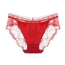 Женское сексуальное кружевное бесшовное дышащее нижнее белье, одноцветные нейлоновые трусы с низкой талией, сексуальное нижнее белье
