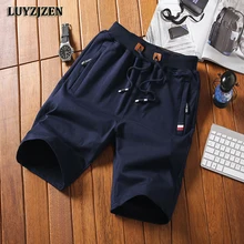 Новая мода Для мужчин пляжные шорты брюки хлопчатобумажные спортивные брюки Фитнес короткие Повседневное Для мужчин шорты-бермуды Masculina с эластичной резинкой на талии, B01