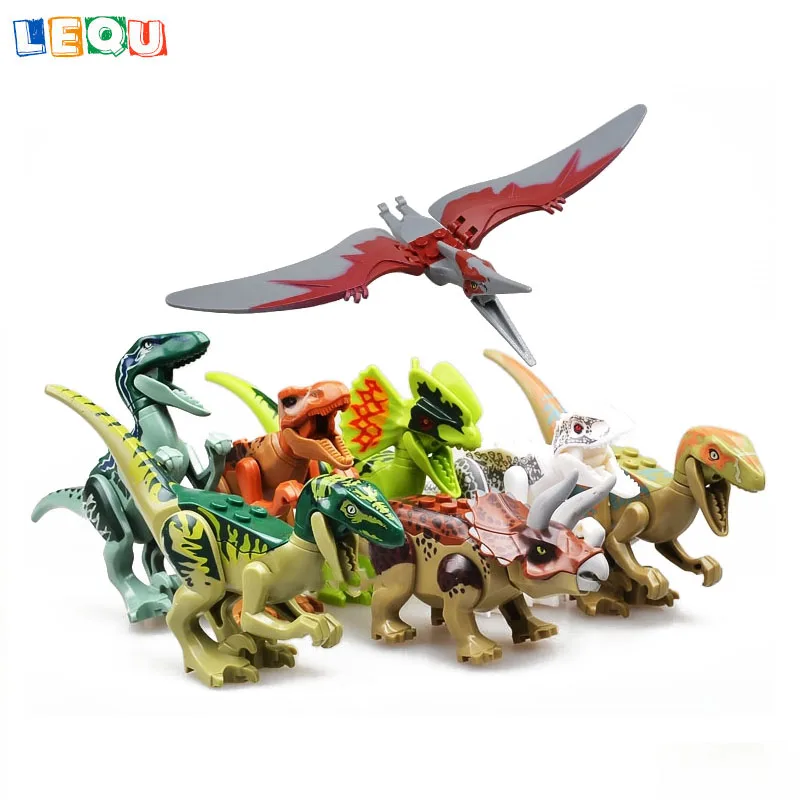 

Legoing Jurassic Dinosaurs World Park Building Blocks Set Tyrannosaurus Triangular Dragon Kids Assembly Toys LegoINGlys