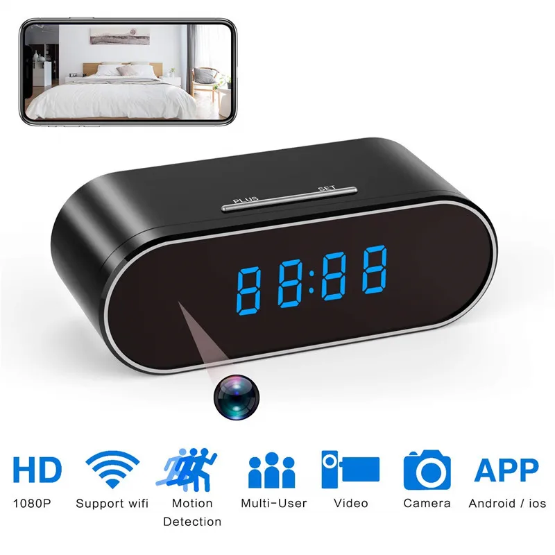 

Mini Camcorder Clock Alarm WIFI P2P Camera IR Night Vision Wifi Cam Home IP 720 Mini DV DVR Camcorder Wifi Remote Control Cam