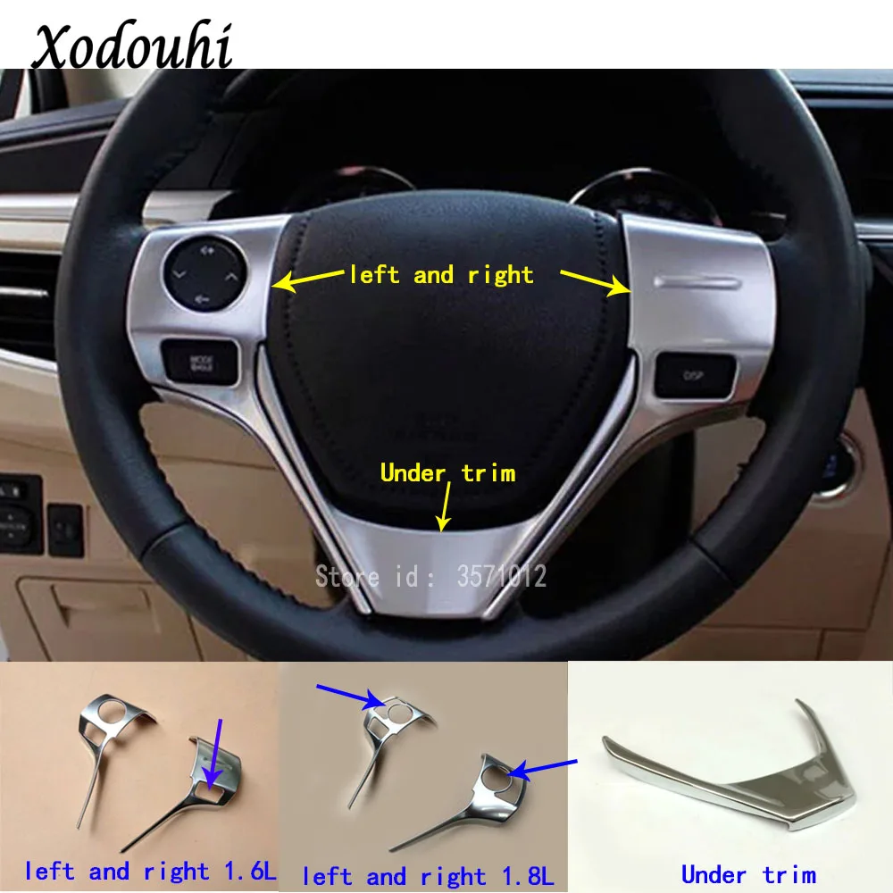 Us 11 21 13 Off For Toyota Corolla Altis 2014 2015 2016 Car Stick Cover Abs Chrome Steering Wheel Inner Kit Switch Trim Lamp Frame Panel In Interior