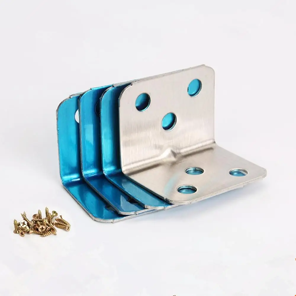 

10pcs Stainless Steel Angle Code Seven Words Fixed Bracket Furniture Accessories Cabinet Right Angle Connector
