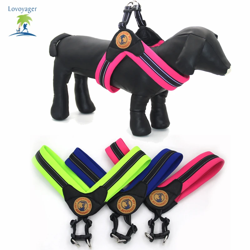 

Reflective Samll Large Dog Harness Portable Pet Dog Training Vest Collar Bright Color S to L