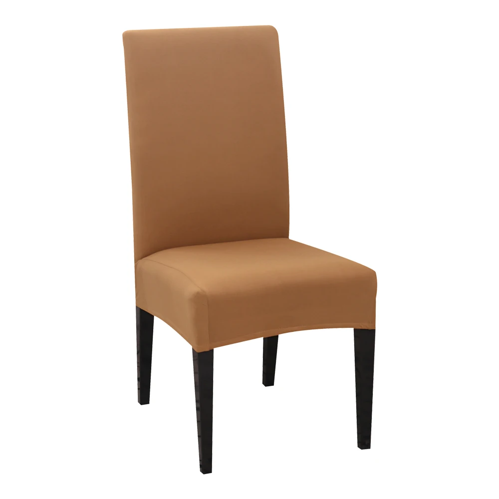 4 шт. сплошной цвет чехол для кресла спандекс стрейч эластичные чехлы на стулья белый для столовой банкет отель кухня - Цвет: Camel