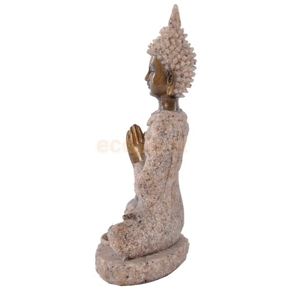 MagiDeal оттенок песчаника статуя Будды для медитации статуэтка ручной работы медитация миниатюрный орнамент статуя дома D#3