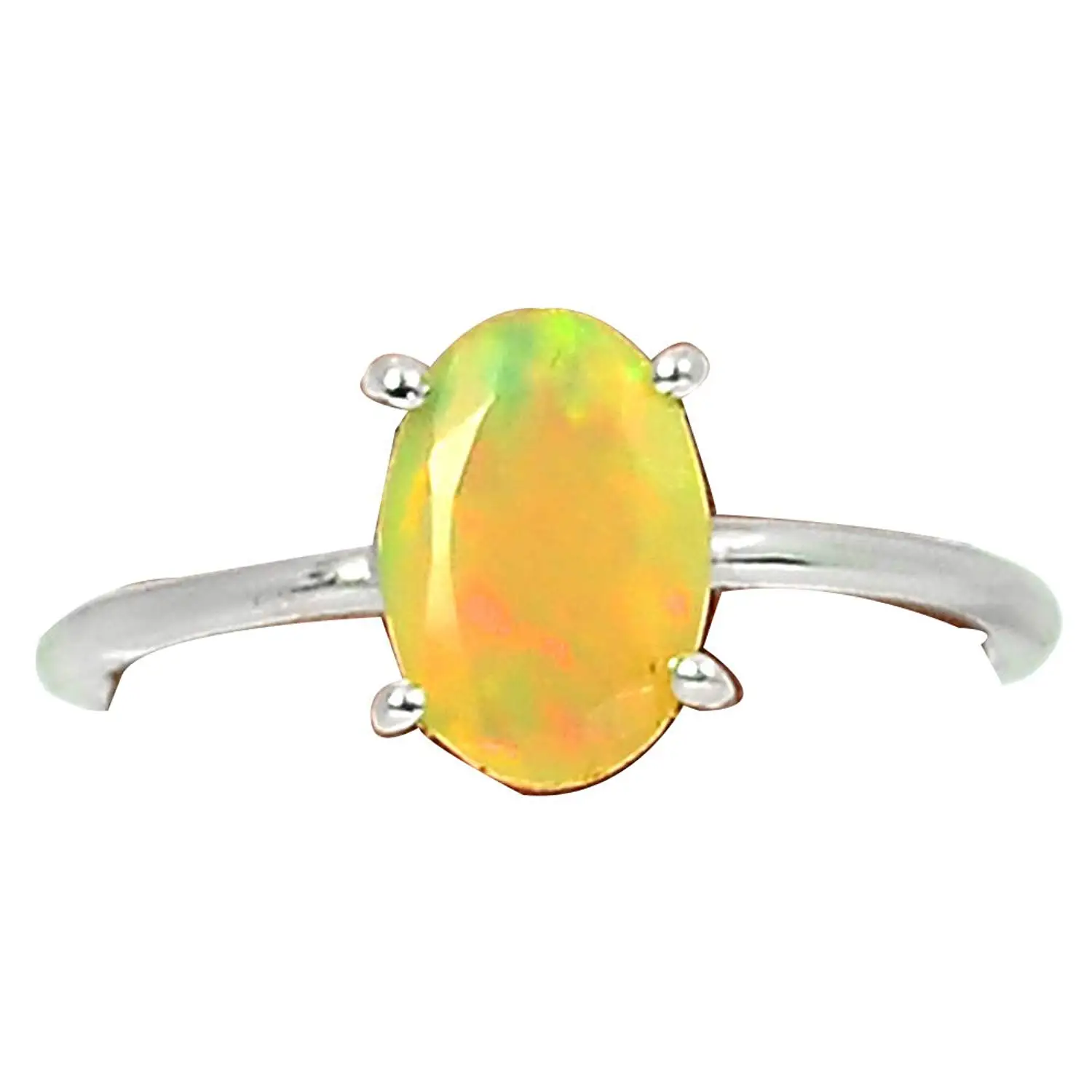 

Genuine FACETED ETHIOPIAN OPAL Ring 925 Sterling Silver Jewelry,USA Size :6.5, MHBAR3817