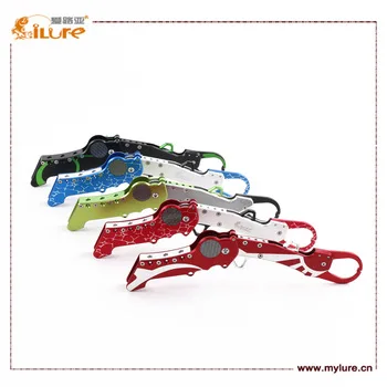 Foldable 28.5cm Portable Aviation Aluminum Strong Fishing Lip Grip Fish Control Gripper 190g Fishing tackle Accessories Tool
