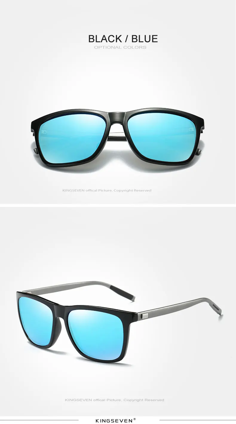 KINGSEVEN Aluminum Frame Sunglasses Men Polarized Mirror