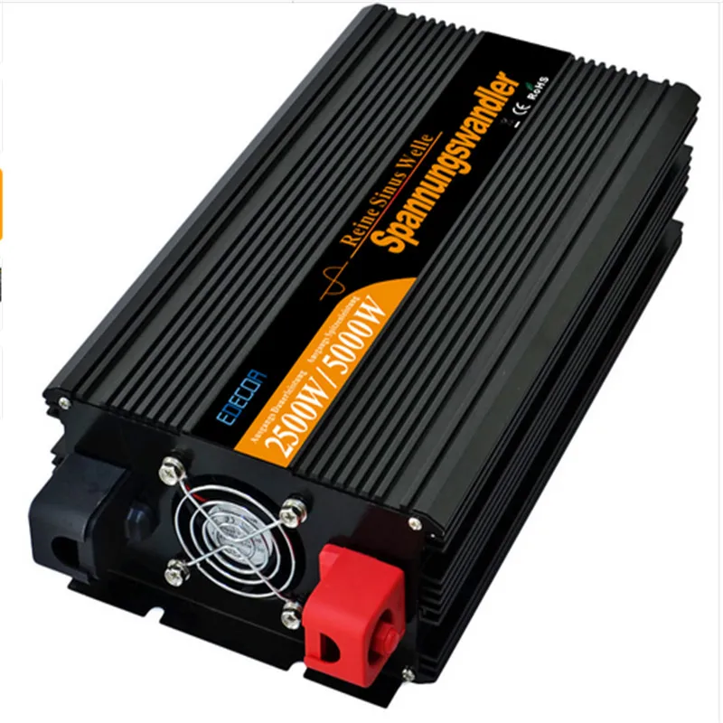 EDECOA Выкл преобразователь сетевого напряжения DC 24V к AC 220V 2500W 5000w Чистая синусоида