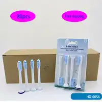 80PCS HX-6054 Generic Electric Sonic Replacement Brush Heads Fits For Philips Sonicare HX9332/HX9340/HX9342/HX9382/HX6972/HX6982