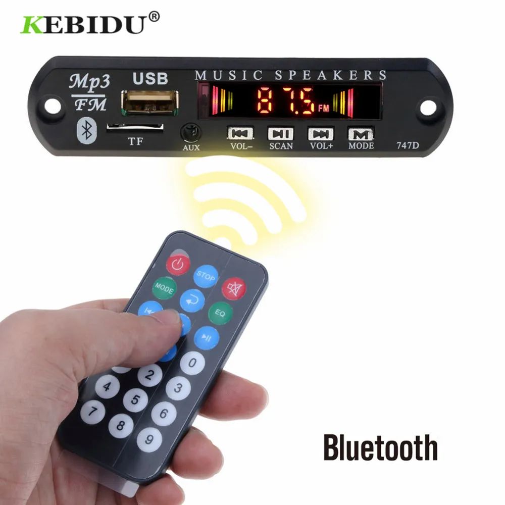 Bluetooth приемник KEBIDU mp3 плеер декодер плата FM радио TF USB 3 5 мм AUX аудио модуль для IPhone 8