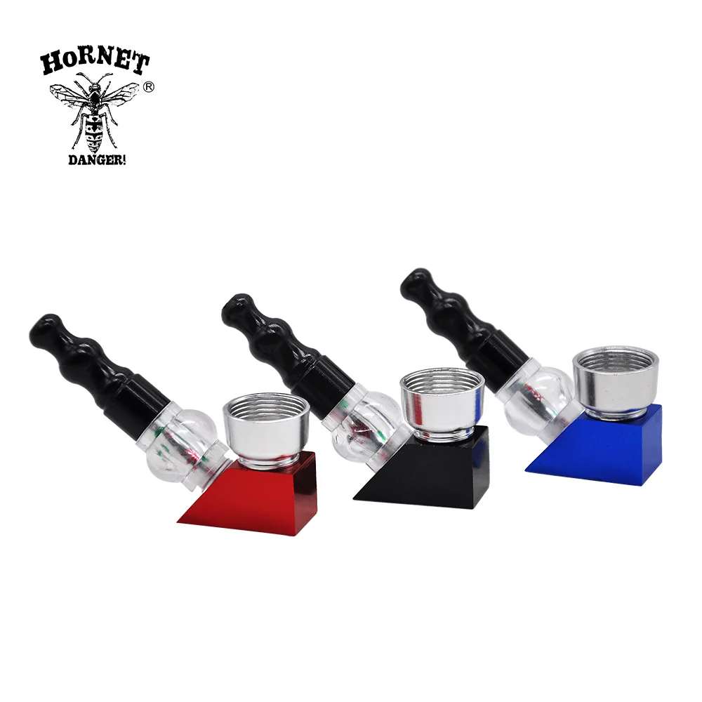 Trapezoidal Design Aluminum & Acrylic Removable Smoking Pipe Portable