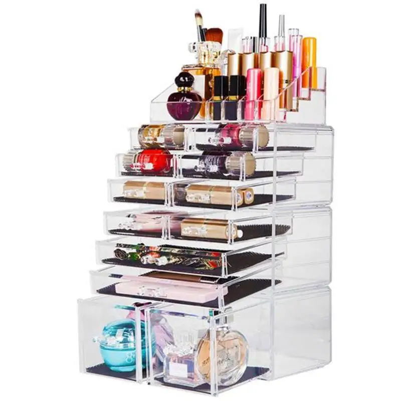 

4Pcs/Set Plastic Makeup Display Rack Acrylic Clear Nail Polish Holder Cosmetics Display Stand Holder Storage Rack