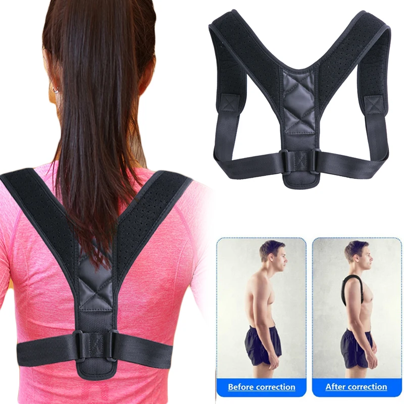 

2019 Unisex Back Shoulder Posture Correction Adjustable Adult Sports Back Support Corset Spine Support Belt Posture Corrector