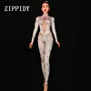 Fashion Rhinestones Jumpsuit Leggings Stretch Sexy Costume Women Nightclub Party Wear Dance Bodysuit Fashion Rompers ► Photo 2/6