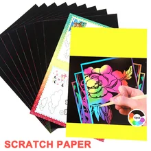 Высокое качество 10 шт./компл. бумага для скретч Арта Волшебная картина бумага с рисованной палкой для детской игрушки