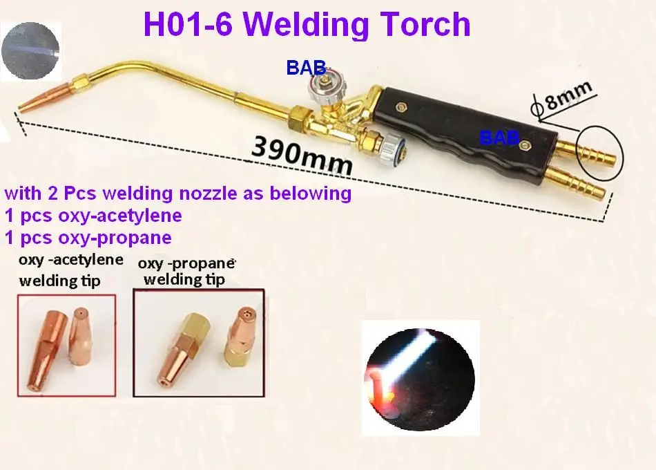 

H01-6 portable Injection-type torches for welding oxy-acetylene oxy-propane welding torch cutting torch with 2pcs welding nozzle