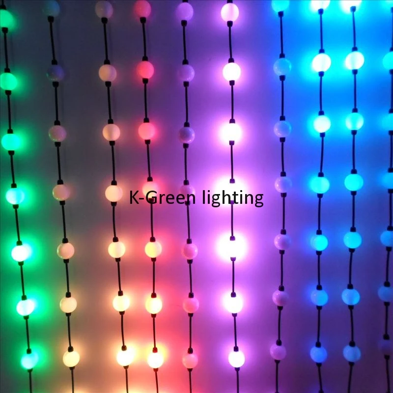

200X DMX512 Magic 3D ball DC24V LED pixel point light dream color 50mm 3D effect curtain string express free shipping