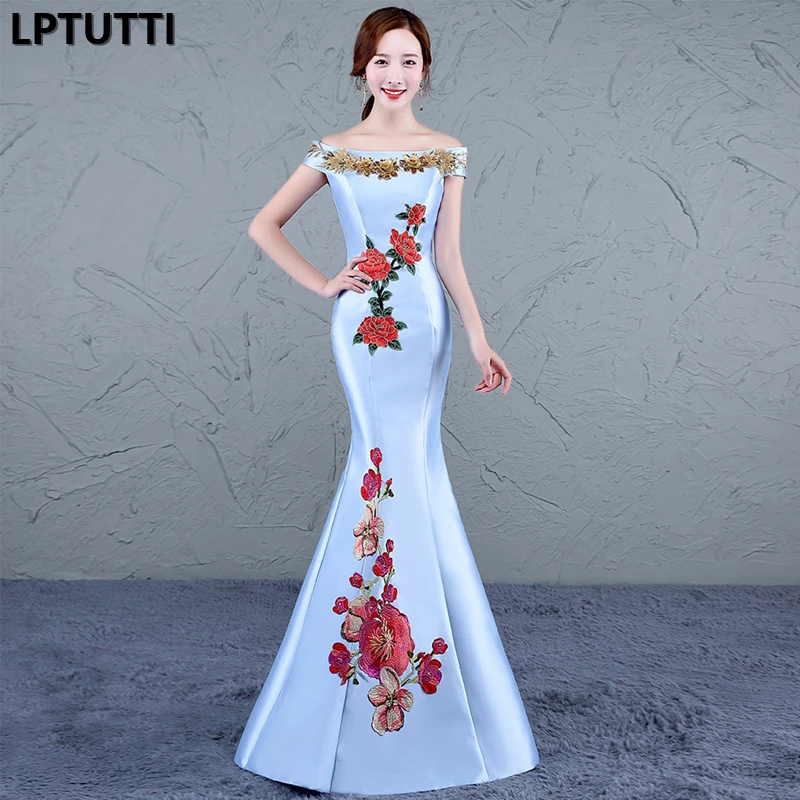 

LPTUTTI Embroidery Appliques New For Women Elegant Date Ceremony Party Prom Gown Formal Gala Luxury Long Evening Dresses