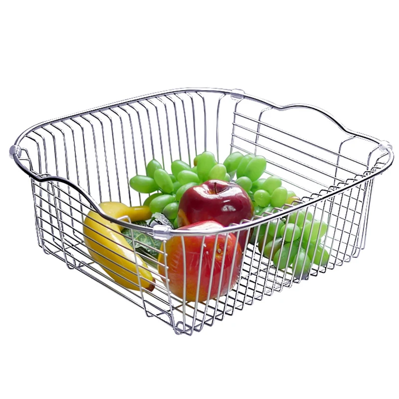 Multi-function drain bowl rack household kitchen fruit sink storage shelf stainless steel tableware storage box drain basket Multi-function drain bowl rack household kitchen fruit sink storage shelf stainless steel tableware storage box drain basket