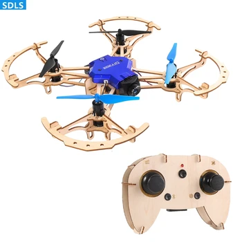 

DIY Wooden RC Drone WiFi FPV 720P HD Camera Altitude Hover Remote Control Helicopter RC Quadcopter APP Control