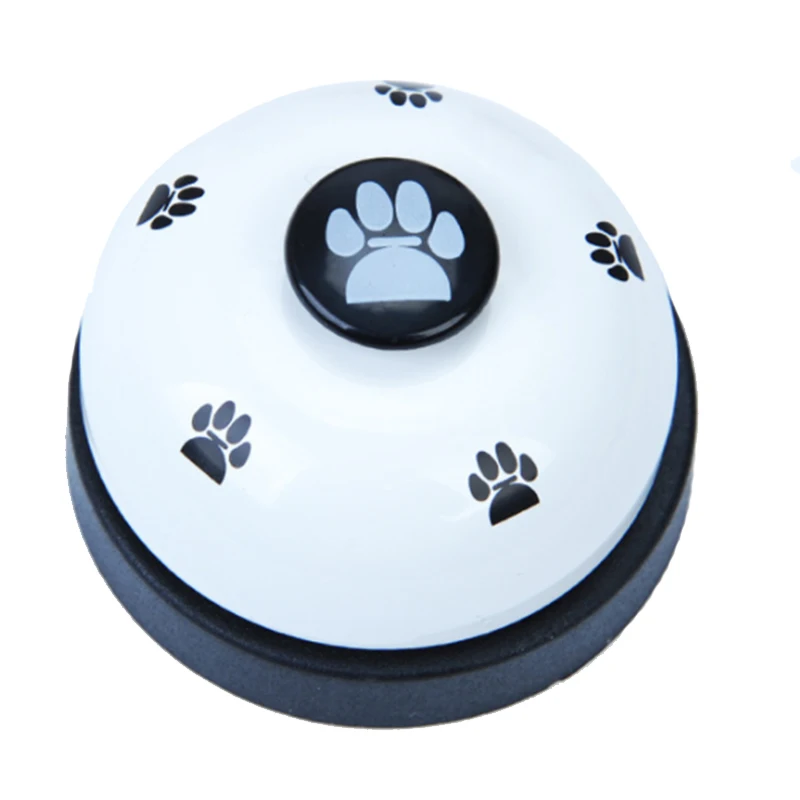 Обучающие игрушки для домашних животных металлические колокольчики интерактивные игрушки для домашних животных с кнопкой для собак кликер звуковой тренажер инструмент для обучения домашних животных - Цвет: Белый