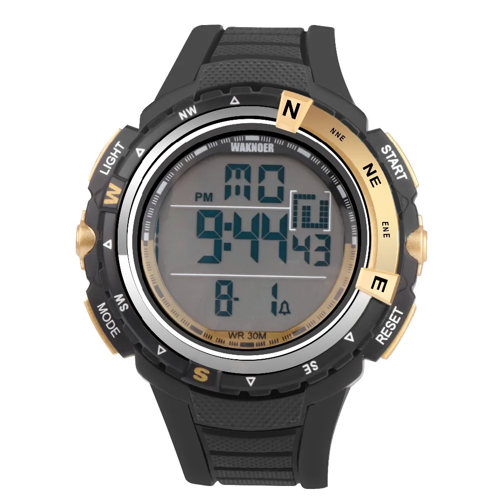

WAKNOER Digital Watch LED Sport Watches for Men Waterproof Men's Wristwatch Clock Men 019 montre homme relogio masculino montre