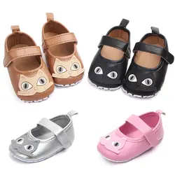 Для маленьких девочек из искусственной кожи с изображением животных из мультфильмов милые детская обувь Впервые Уокер Модная одежда для