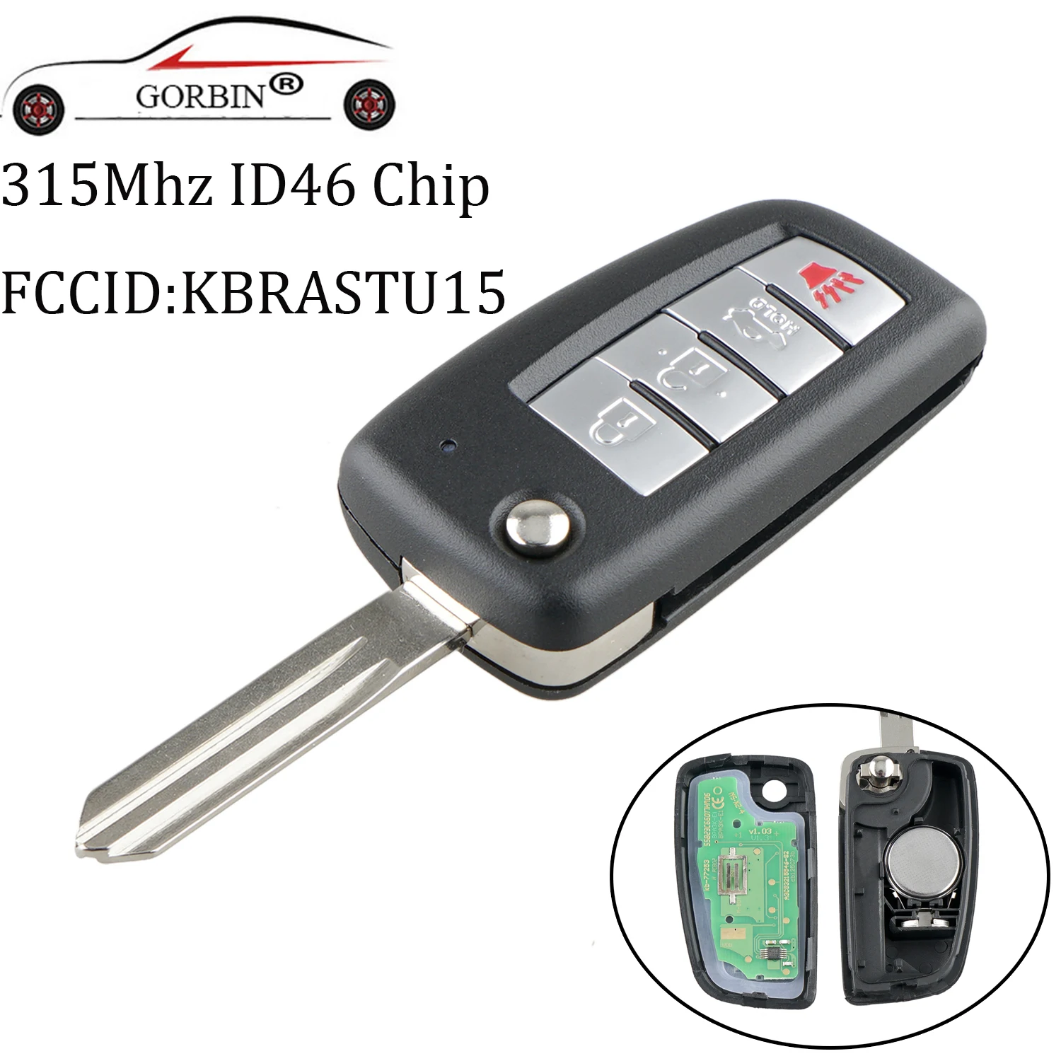 

GORBIN New style Remote Key for Nissan KBRASTU15 Qashqai Sunny Sylphy Tiida X-Trail March Sentra Car Control Alarm Transmitter