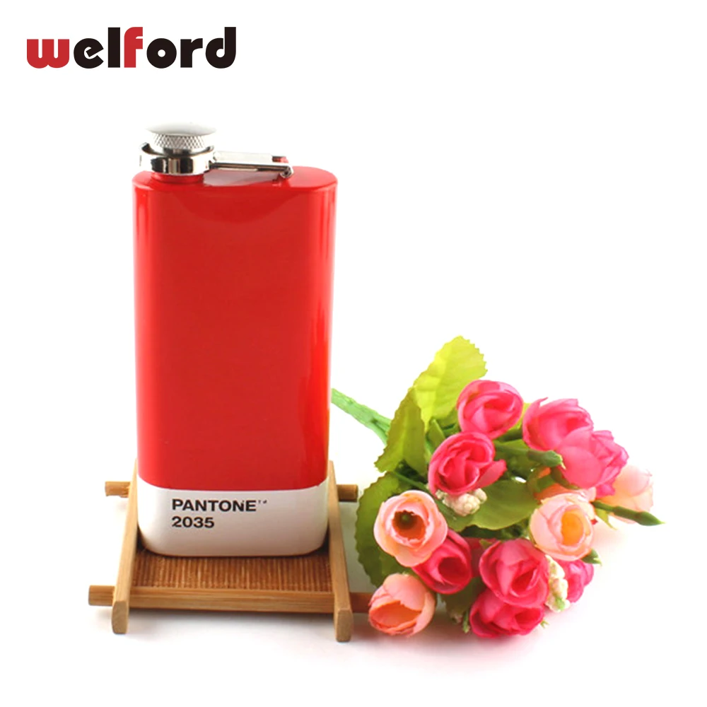 

Stainless Steel Multicolor Screw Cap Hip Flask Portable Flagon Easy Carry Liquor Wine Tea Vessel Print Coffee bridesmaid gift