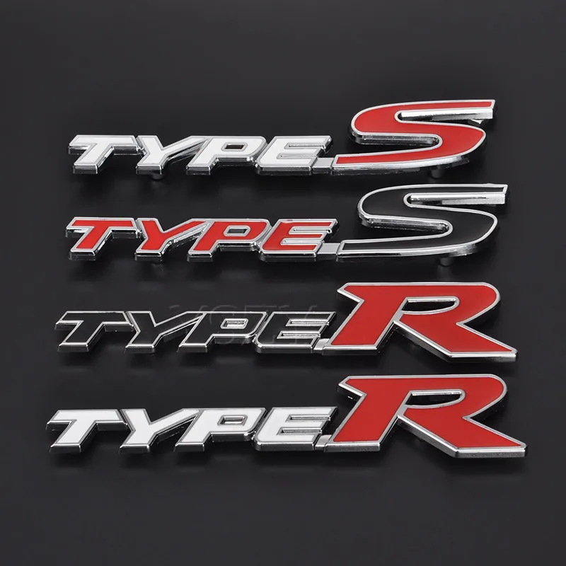 R Logo 3D Metal Red R Racing Front Hood Grille Badge Emblem Decoration