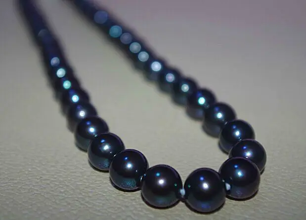

stunningAAA 10-11mm tahitian peacock blue pearl necklace 18inch