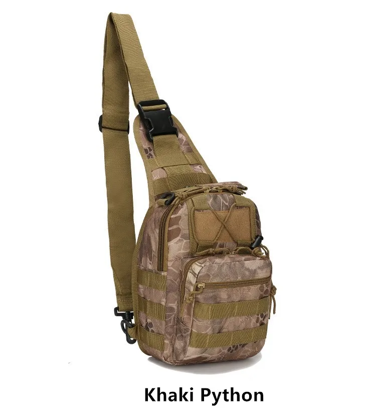 600D открытый наплечный военный тактический рюкзак 28x18x13 см мужские уличные сумки Регулируемый военный тактический рюкзак - Цвет: Khaki Python