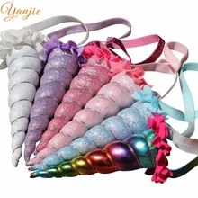 Nova chegada arco-íris bandana 2021 metálico cosplay festival menina cavalo chifre festa de aniversário acessórios para o cabelo crianças headwear
