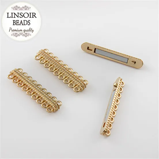 

10pcs/lot 48*14mm wholesale diy trendy 9 hole Magnetic Clasps Charming Gold Color making bracelet Jewelry Findings F847