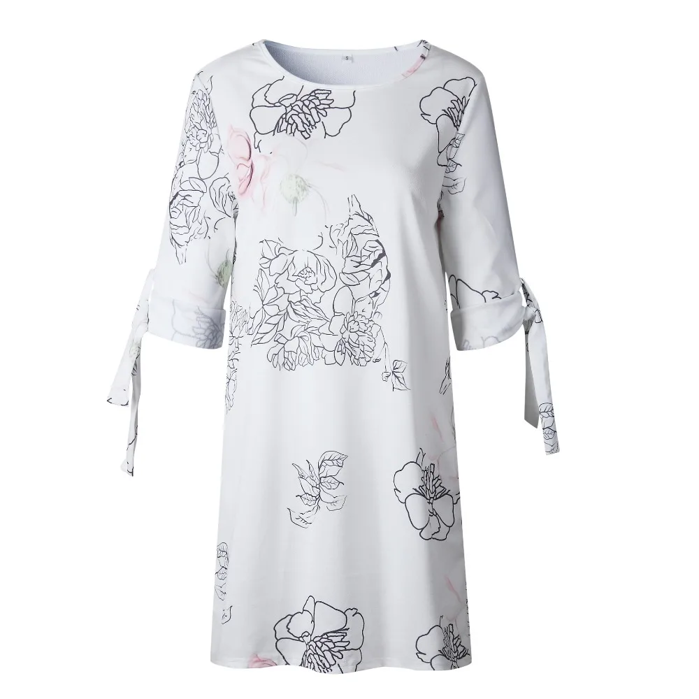 5XL большой размер Новая летняя модная женская одежда повседневное винтажное платье с коротким рукавом с цветочным принтом свободного размера плюс прямое платье