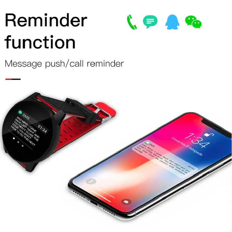 Bluetooth Smart Watch men and women passometer call/message reminder Smartwatch for Android and IOS waterproof ip67 sports step