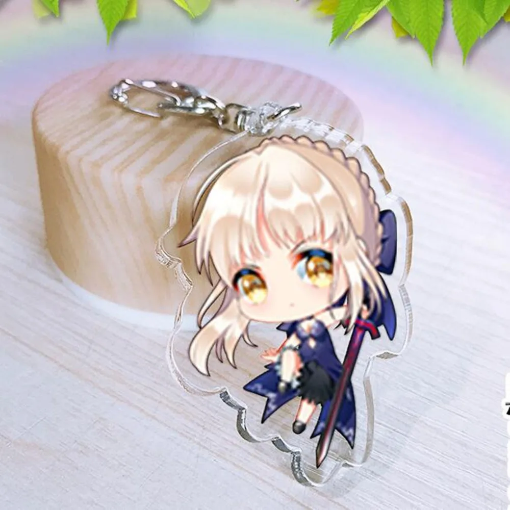

9 style Fate stay night Acrylic cosplay keychain Sakura Matou nero SABER Pendants Keyring charm Saber Archer Llavero Chaveiro