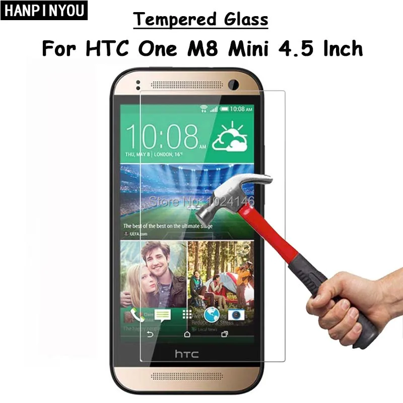

For HTC One M8 Mini / One Mini 2 4.5 Inch Clear Tempered Glass Screen Protector Ultra Thin Explosion-proof Protective Film