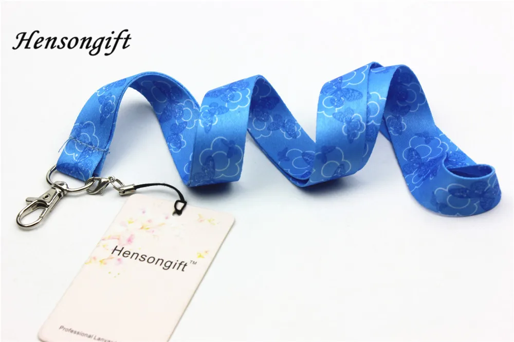 Hensongift Девушки Бабочка значок ремешок для ключей бабочки телефон шеи ремни прекрасный подарок
