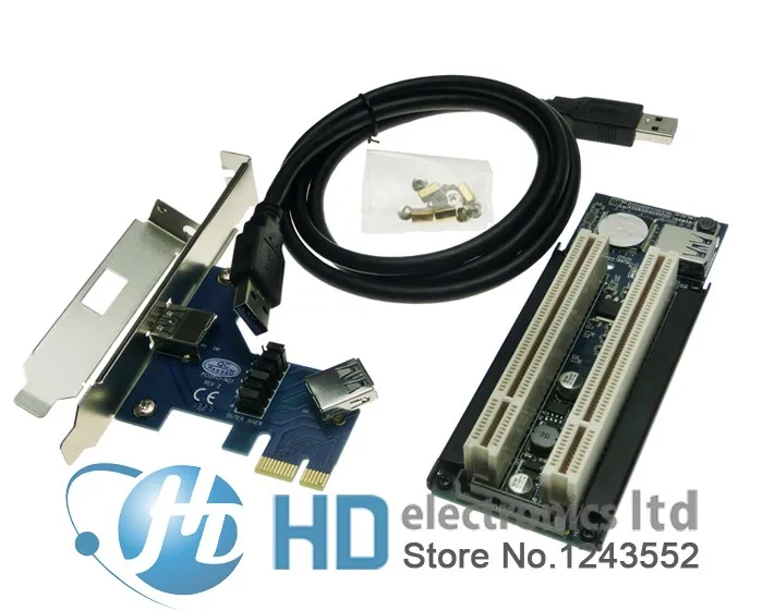 PCI-express x1 PCIe на 2 адаптера PCI маршрутизатор двойной слот PCI Riser Card usb3.0 низкопрофильный кронштейн