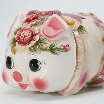 

Children Small Ceramic Pig Piggy Bank Box Children Money Boxes Jar Saving Kreativa Funny Money Jars Decorations Product 50B3065